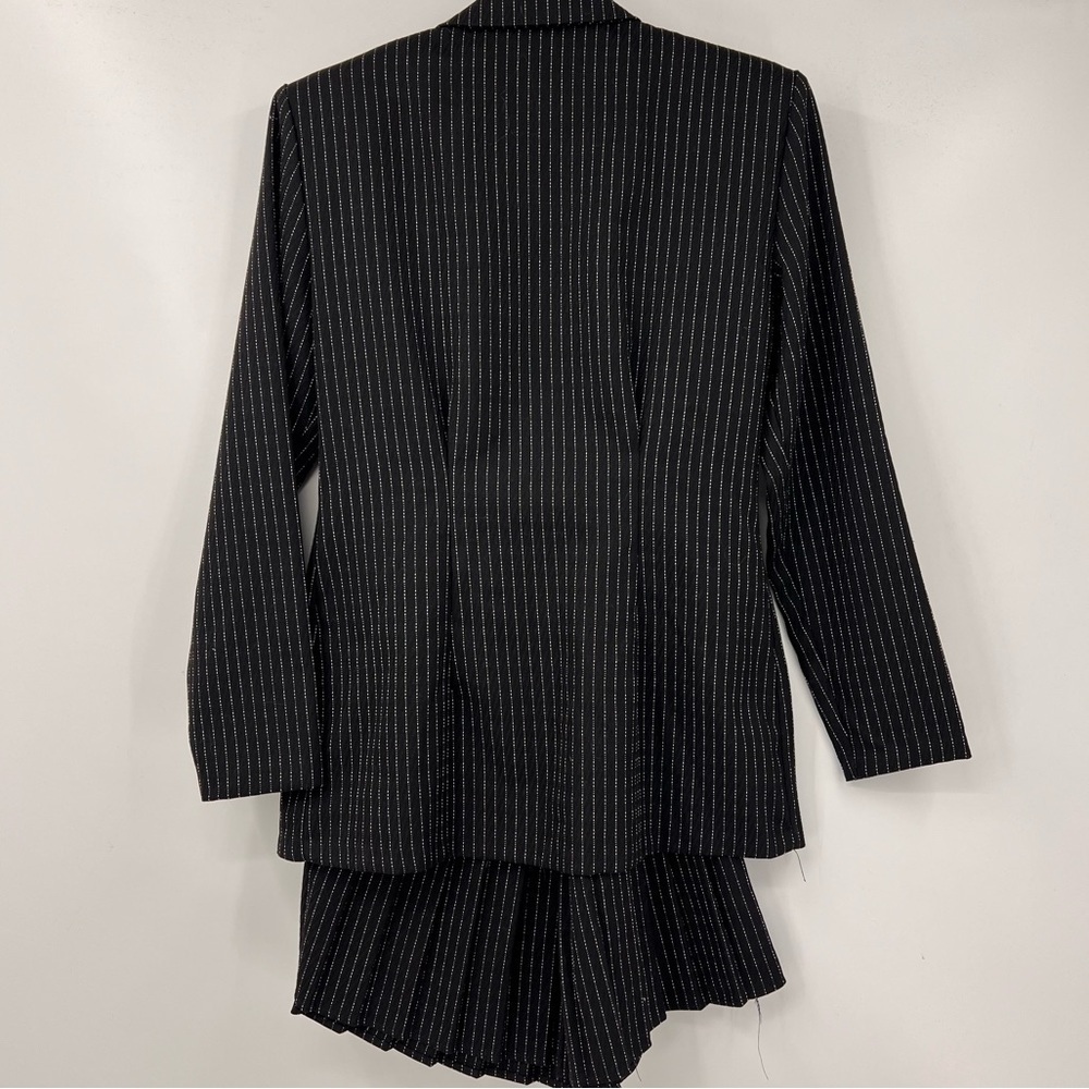 Zara By Justine Y2K Vintage Pinstripes Career Work Pleated Skirt Suit Set Sz 3/4 - Picture 7 of 8